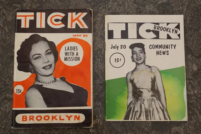 A photo of two issues of Tick Magazine